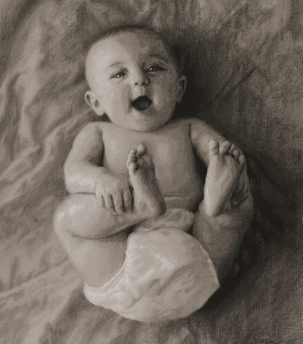 Joy — charcoal on paper by Jenny Lyon