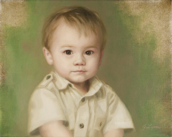 baby portrait oil painting by Atlanta portrait artist Jenny Lyon