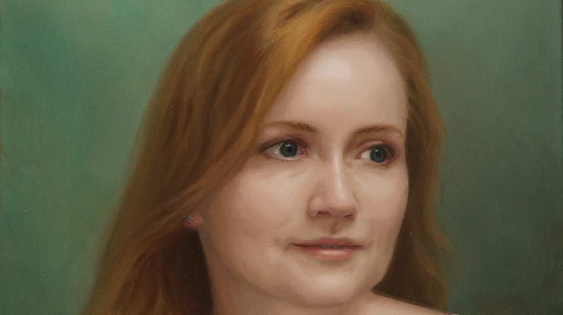 professional portrait oil painting by Jenny Lyon detail