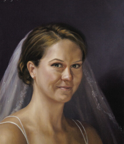 bride portrait oil painting by Atlanta portrait artist Jenny Lyon